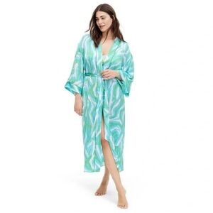 Diane Von Furstenbetg DVF X Target Satin Robe Green Size S